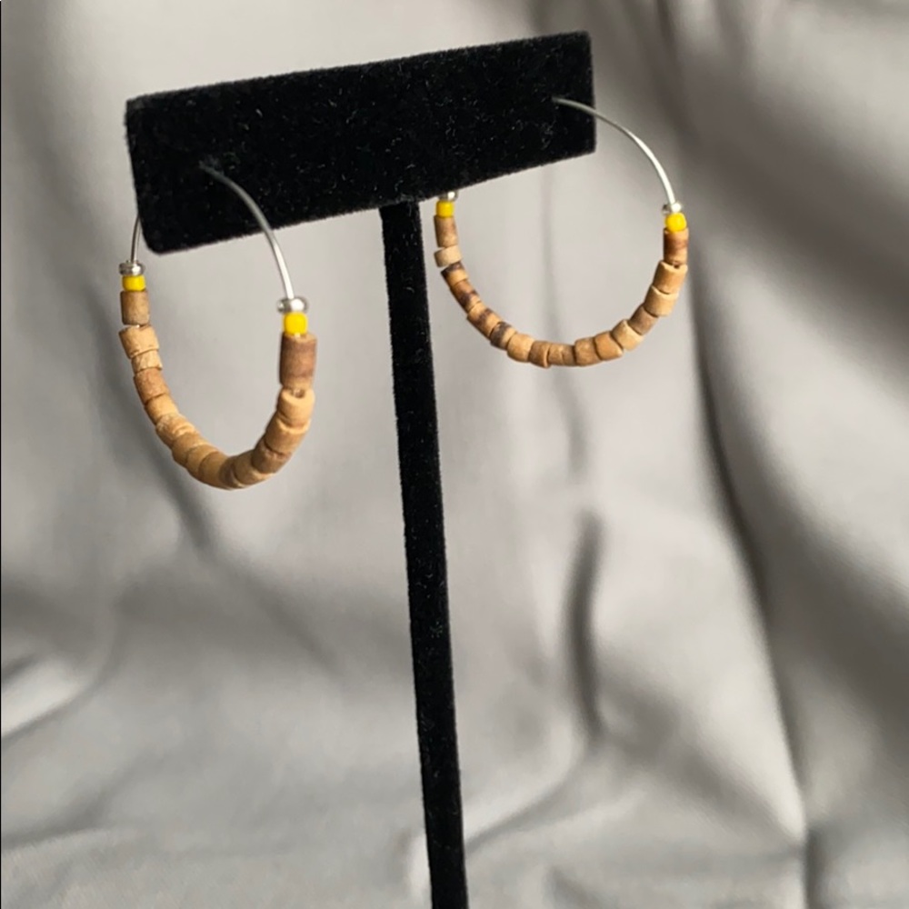 2/$12 Silver toned brass hoop earrings